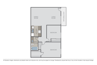 2 Beds • 1 Bath
                                  3D Tour 106 floor plan